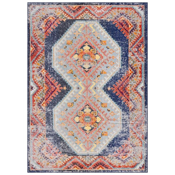 Safavieh 9 x 12 ft. Monaco Modern Power Loomed Rectangle Rug Rust & Multi MNC278P-9 - main